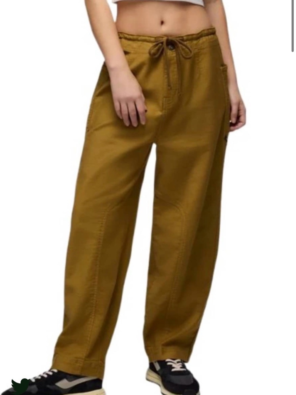 Prana Wide-Leg Drawstring cuyamaca Pants in retro olive NWT XL